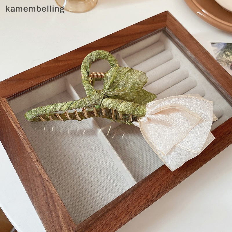 Kẹp Tóc Hoa Tulip / Cá Mập Bằng Vải Tuyn Thời Trang Thanh Lịch Cho Nữ