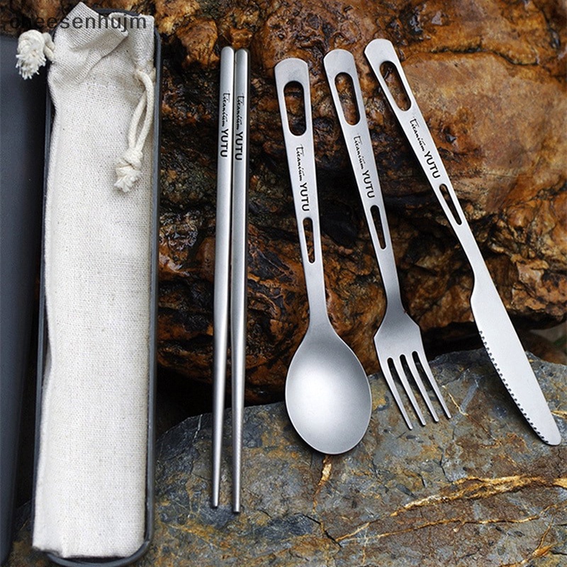 Bộ Muỗng Nĩa Bằng Titan Nguyên Chất Tiện Dụng Cho Gia Đình