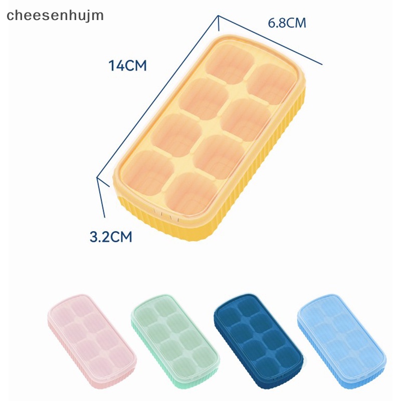 Khuôn Silicon Làm Đá 8 Ngăn Có Nắp Đậy Tiện Dụng