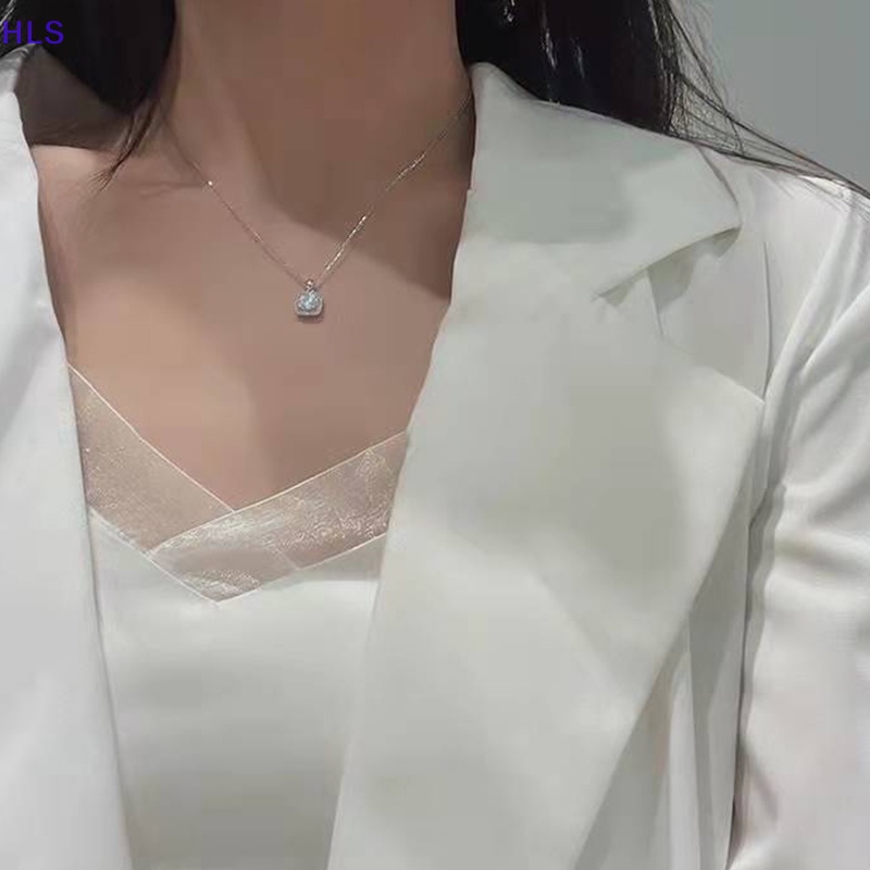 Vòng cổ Bạc Mặt Đá Moissanite Nhân Tạo Thời Trang Dành Cho Nữ