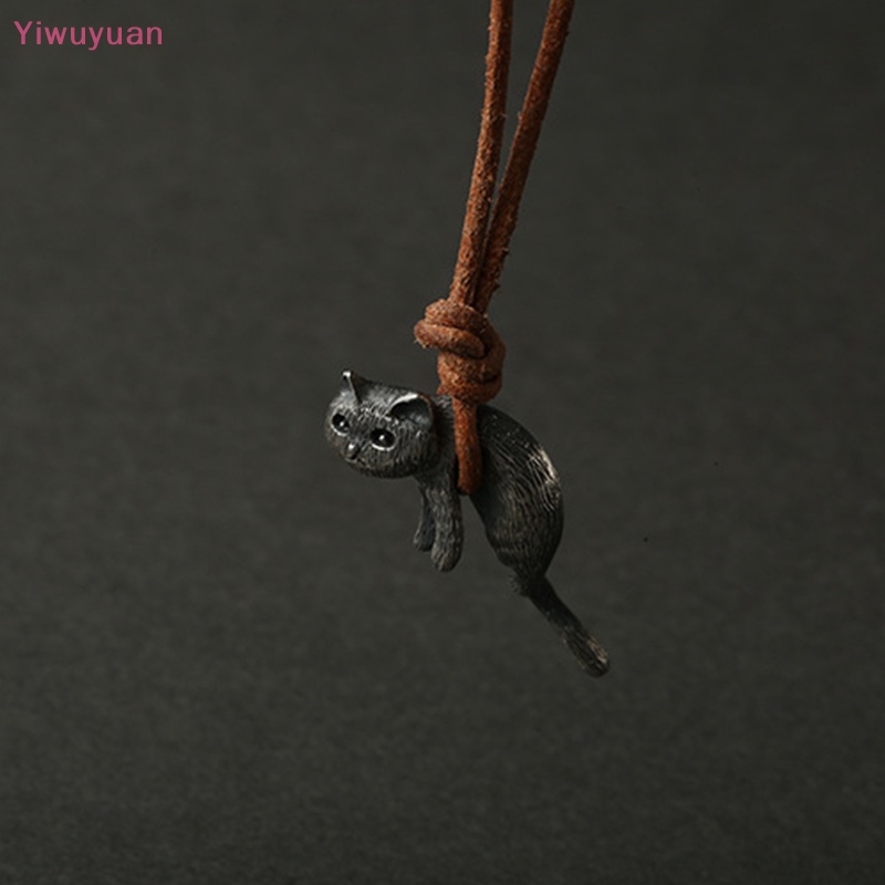 < Yiwuyuan > Vòng Cổ Choker Dây Thừng Mặt Mèo Dễ Thương Màu Nâu Phong Cách Harajuku Vintage Làm Quà Tặng Ngày Cưới Mới