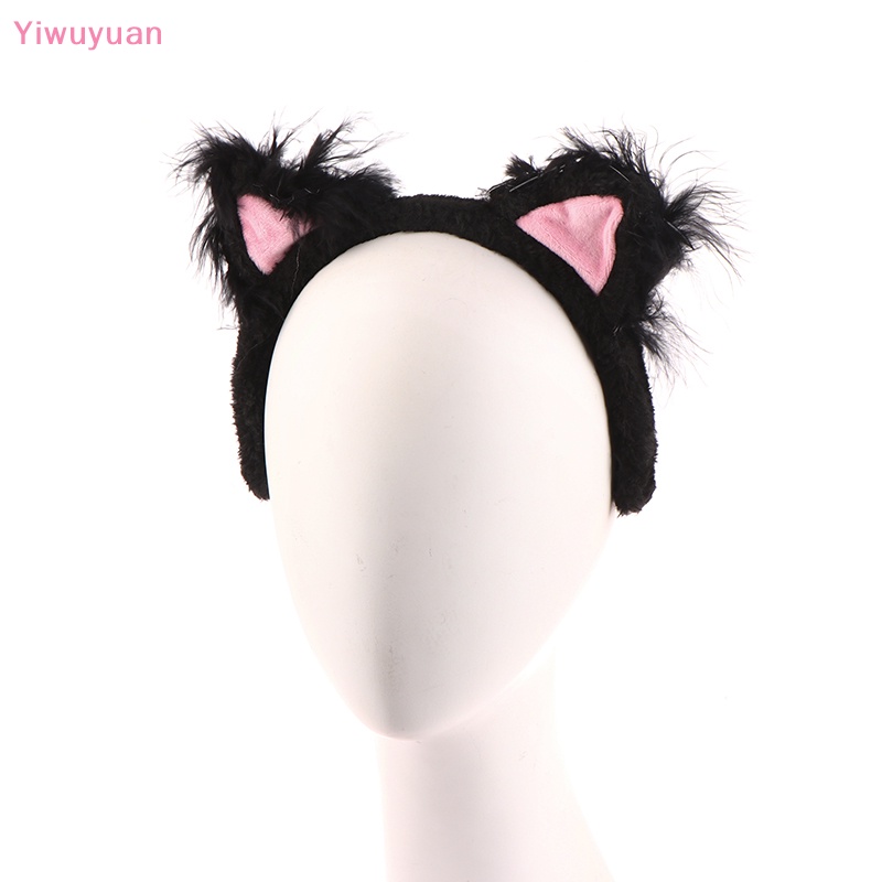 < Yiwuyuan > Băng Đô Tai Mèo Nhồi Bông Mềm Mại Sáng Tạo Hóa Trang Hoạt Hình