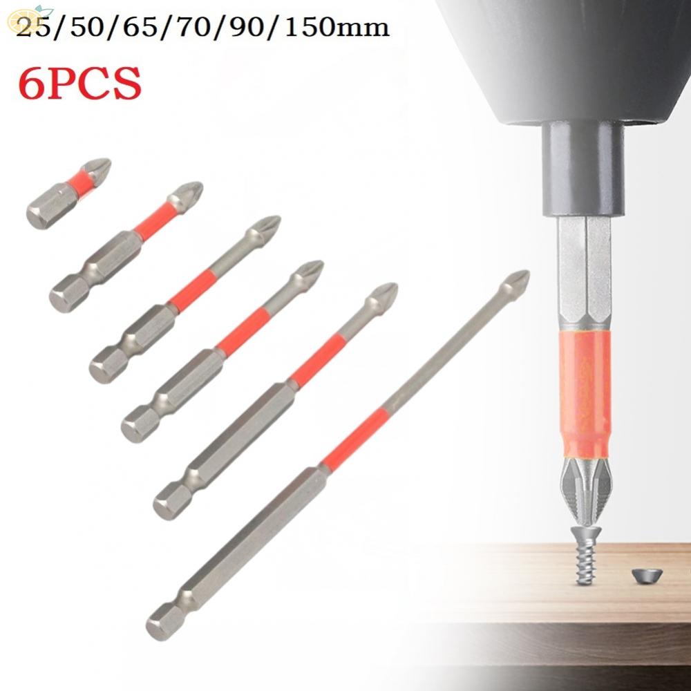 【VARSTR】Set of 6 PH2 Cross Screwdriver Bits with Impact Resistance and Wear resistance