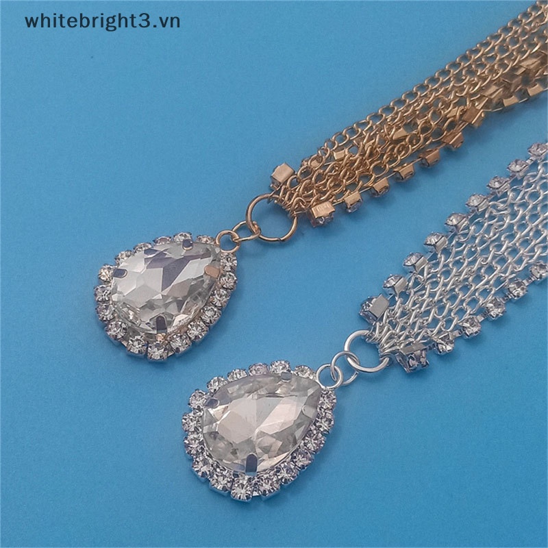 Vòng cổ Mặt Đá Pha Lê Hình Giọt Nước Tua Rua Cài Tóc