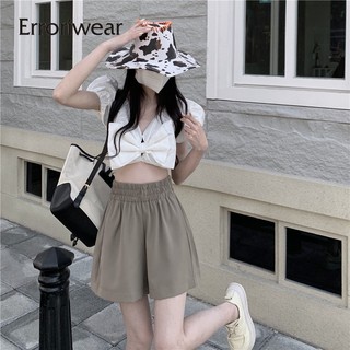 Quần Short Nữ Erroriwear [S-4XL] Đơn Sắc Ống Rộng Ngắn Thường Ngày