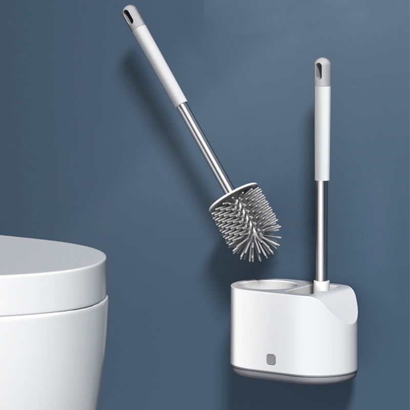 Bàn Chải Vệ Sinh toilet Hai Đầu Bằng Silicon Cứng Sáng Tạo