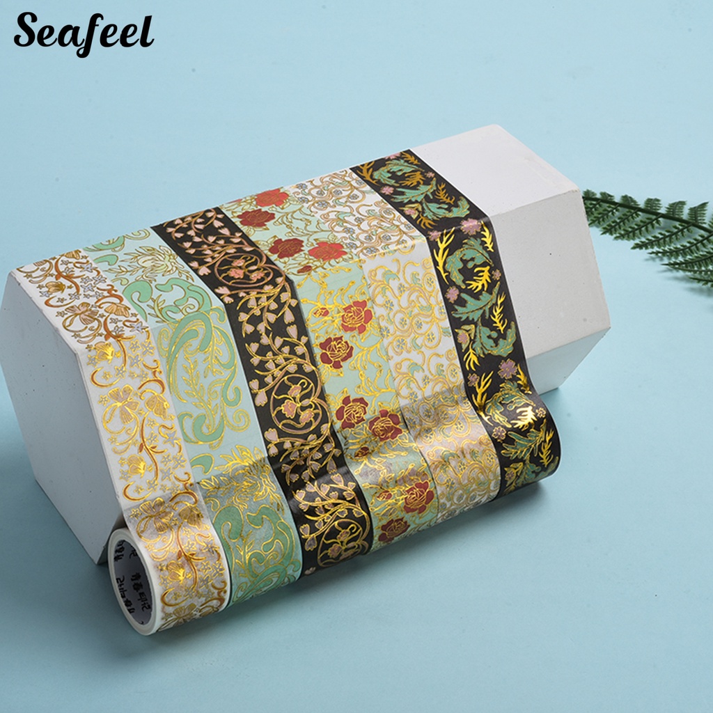 Cuộn Băng Dính Washi Màu Đồng Trang Trí Nhật Ký DIY