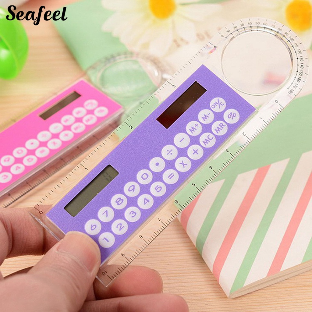 Thước Kẻ Mini Trong Suốt Sử Dụng Năng Lượng Mặt Trời Tiện Dụng Cho Học Sinh