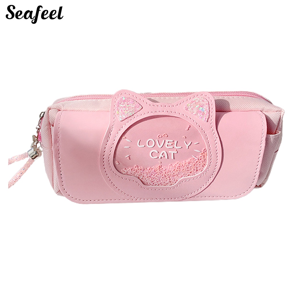 Túi Đựng Bút Bằng Vải Canvas Họa Tiết Hoạt Hình Đáng Yêu Đa Năng