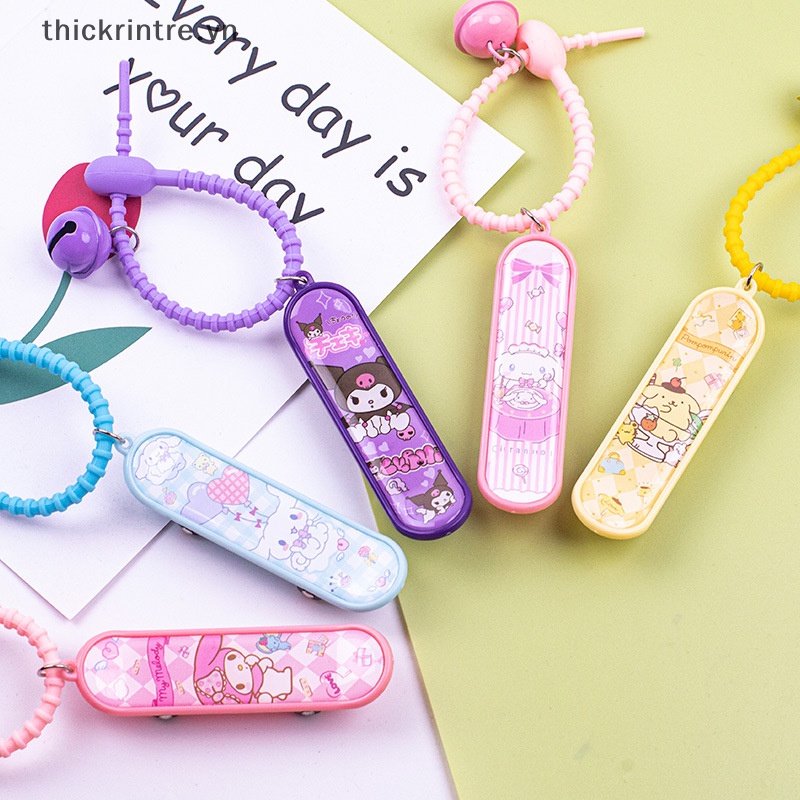 SANRIO Móc Khóa Hình Mèo Kitty Kuromi My Melody Kèm Chuông Dễ Thương