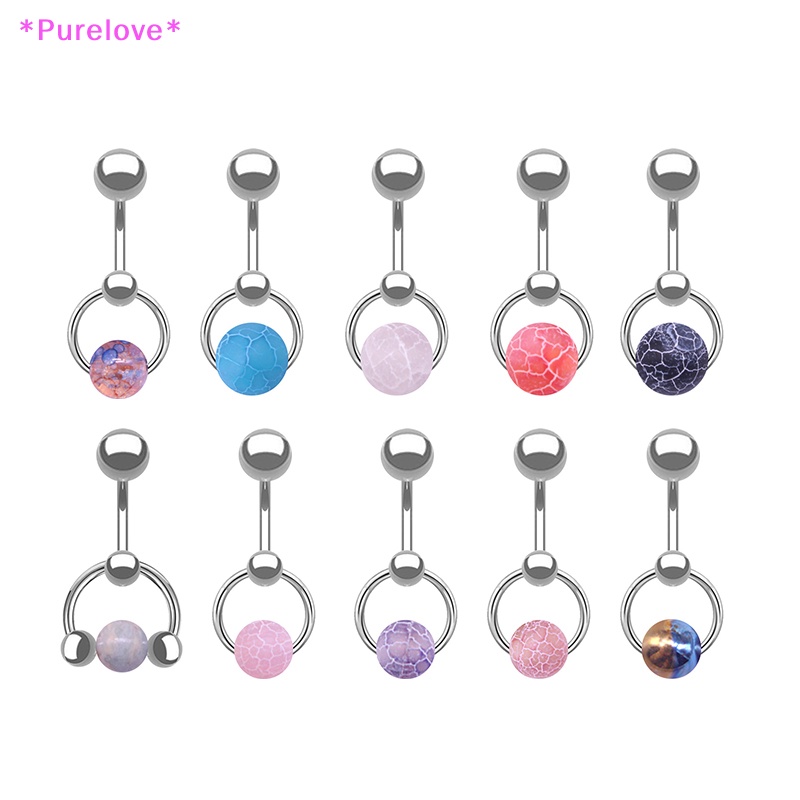 Khuyên Rốn Bằng Thép Không Gỉ Đính Đá Tự Nhiên Thời Trang Dành Cho Nữ Mới