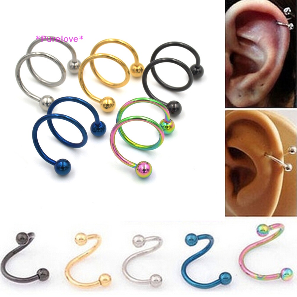 Khuyên Mũi / Tai / Môi Bằng Thép Không Gỉ Thiết Kế Dạng Xoắn Thời Trang Mới