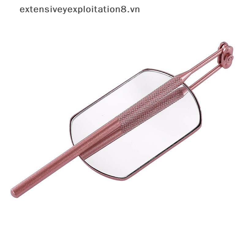 Gương Trang Điểm Bằng Thép Không Gỉ Thiết Kế Tay Cầm Dài Có Thể Gập Lại