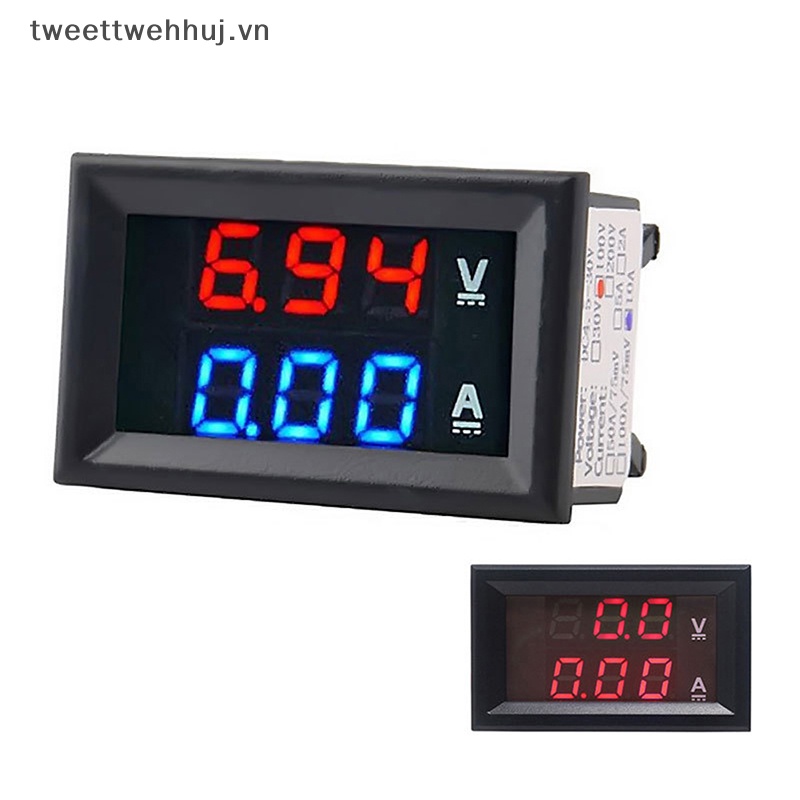 Vôn Kế Kỹ Thuật Số 0.28 TWE DC 0-100V 10A&quot; Đèn LED Màu Đỏ Xanh Dương VN