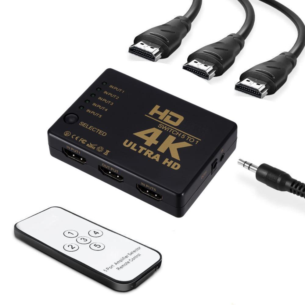 Bộ Chia 5 Cổng Ra 5 Trong 1 4K * 2K HD HDMI Cho HDTV / DVD Player / Plasma