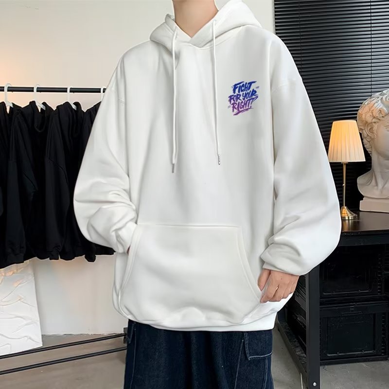 Áo hoodie Tay Dài Dáng Rộng In Chữ Tiếng Anh Đơn Giản Thời Trang Đường Phố Mỹ 2023 Cho Nam