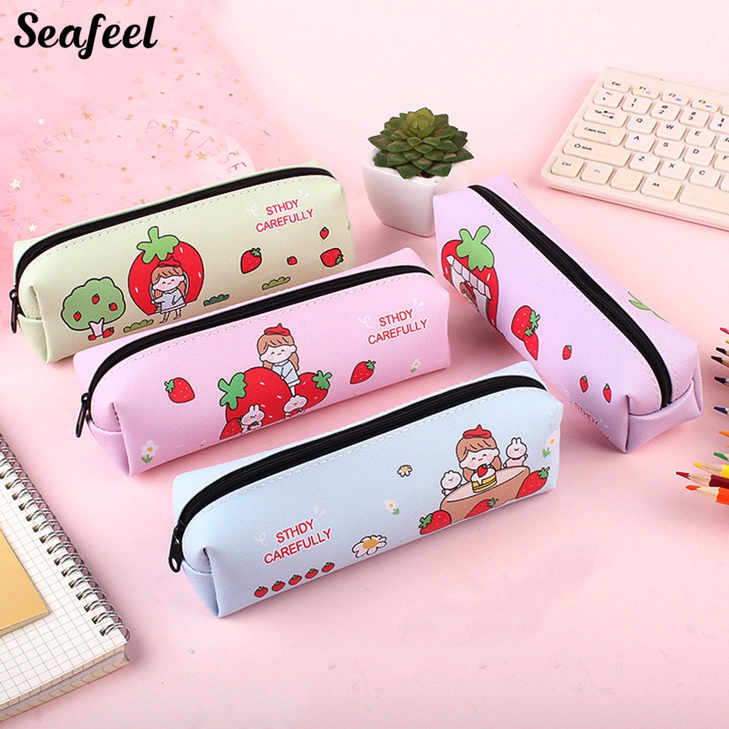 Túi Đựng Bút Bằng Vải Chống Nước Sức Chứa Lớn Trang Trí Đa Ứng Dụng