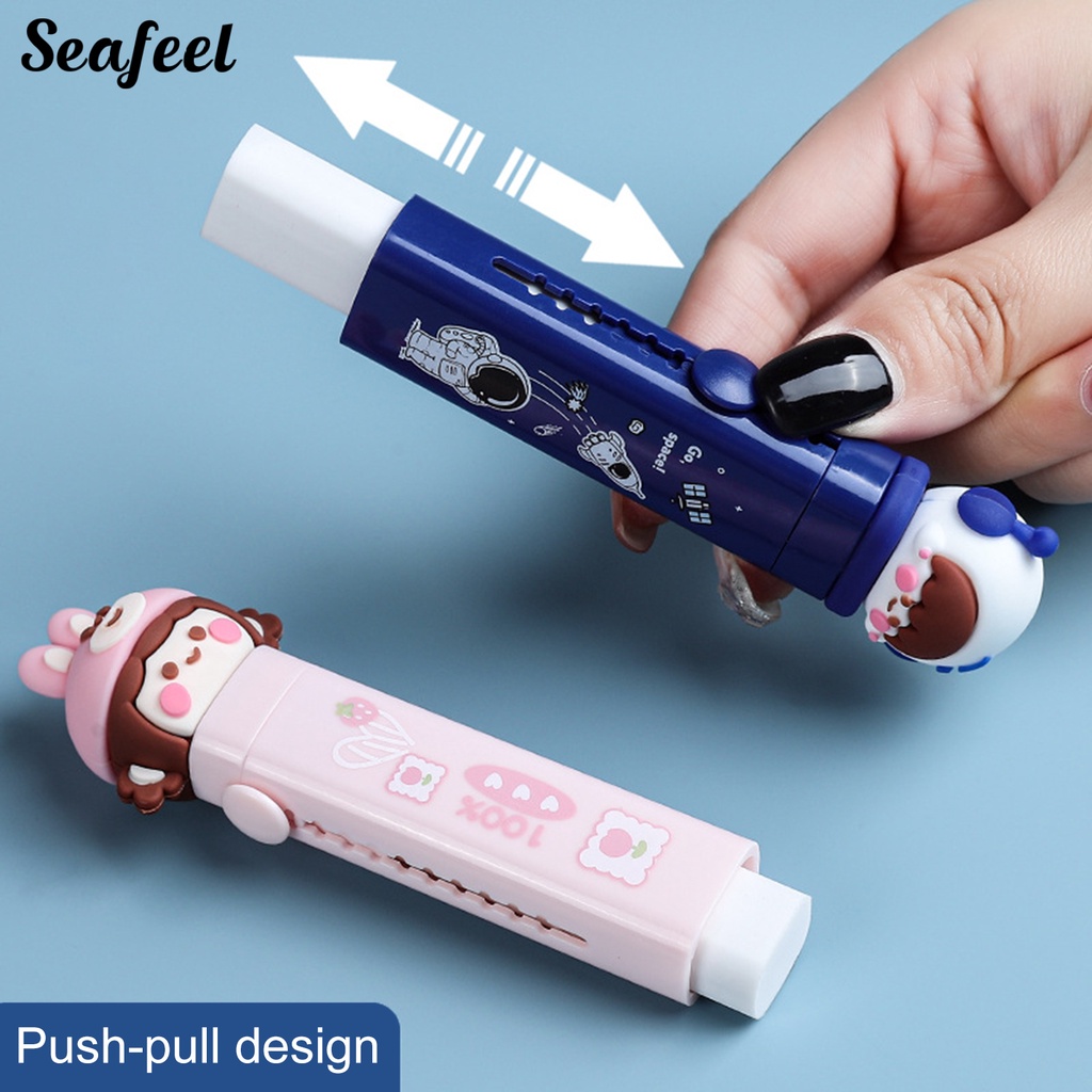 1 Bộ Tẩy Bút Chì Thay Thế Kèm Lõi Tẩy Hình Hoạt Hình Cho Bé