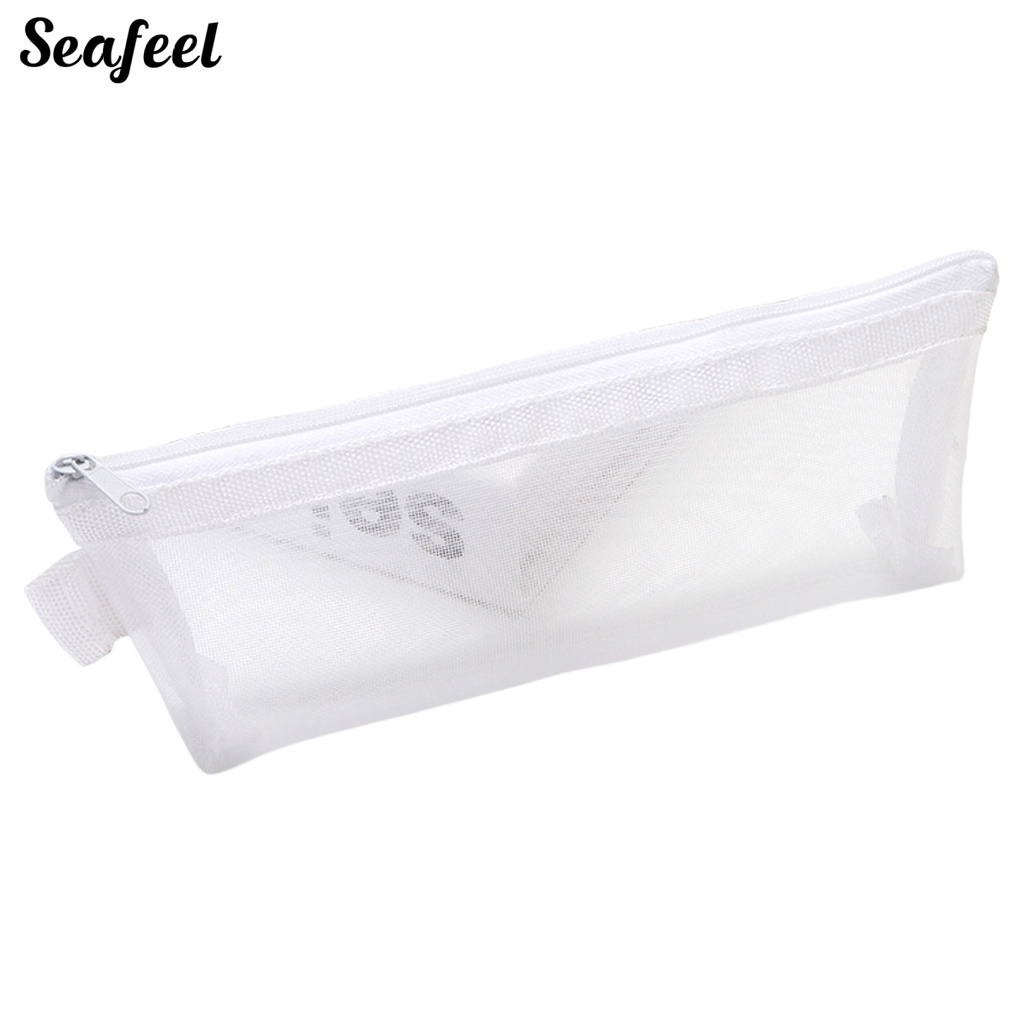 Túi Đựng Bút Dạng Lưới Trong Suốt Sức Chứa Lớn Có Khóa Kéo Tiện Dụng