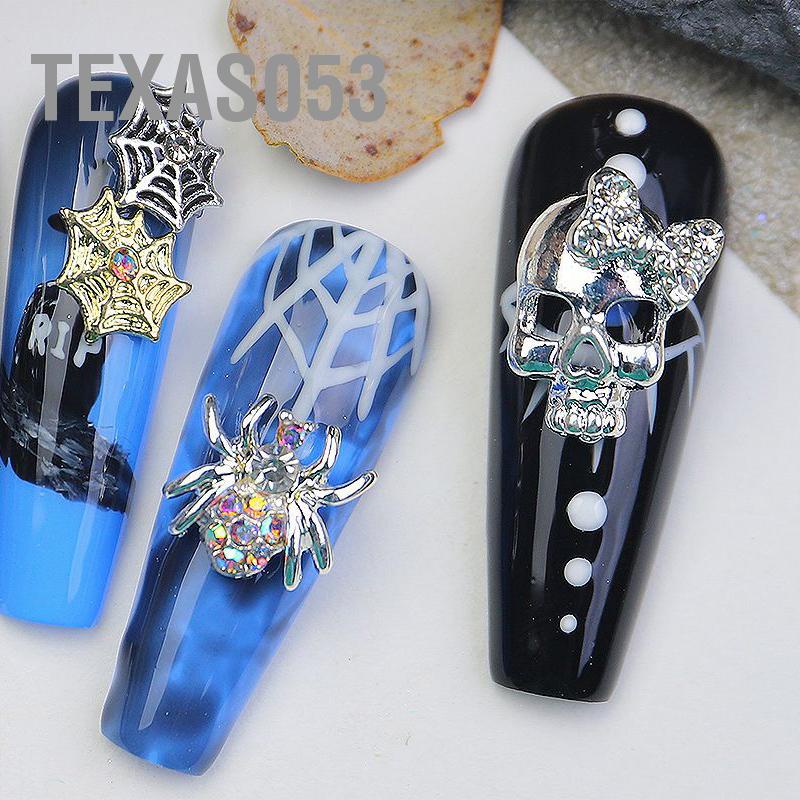 Texas053 Halloween Nail Art Phụ kiện 3D Hợp kim Kim loại sáng bóng DIY Trang trí Đồ dùng làm móng