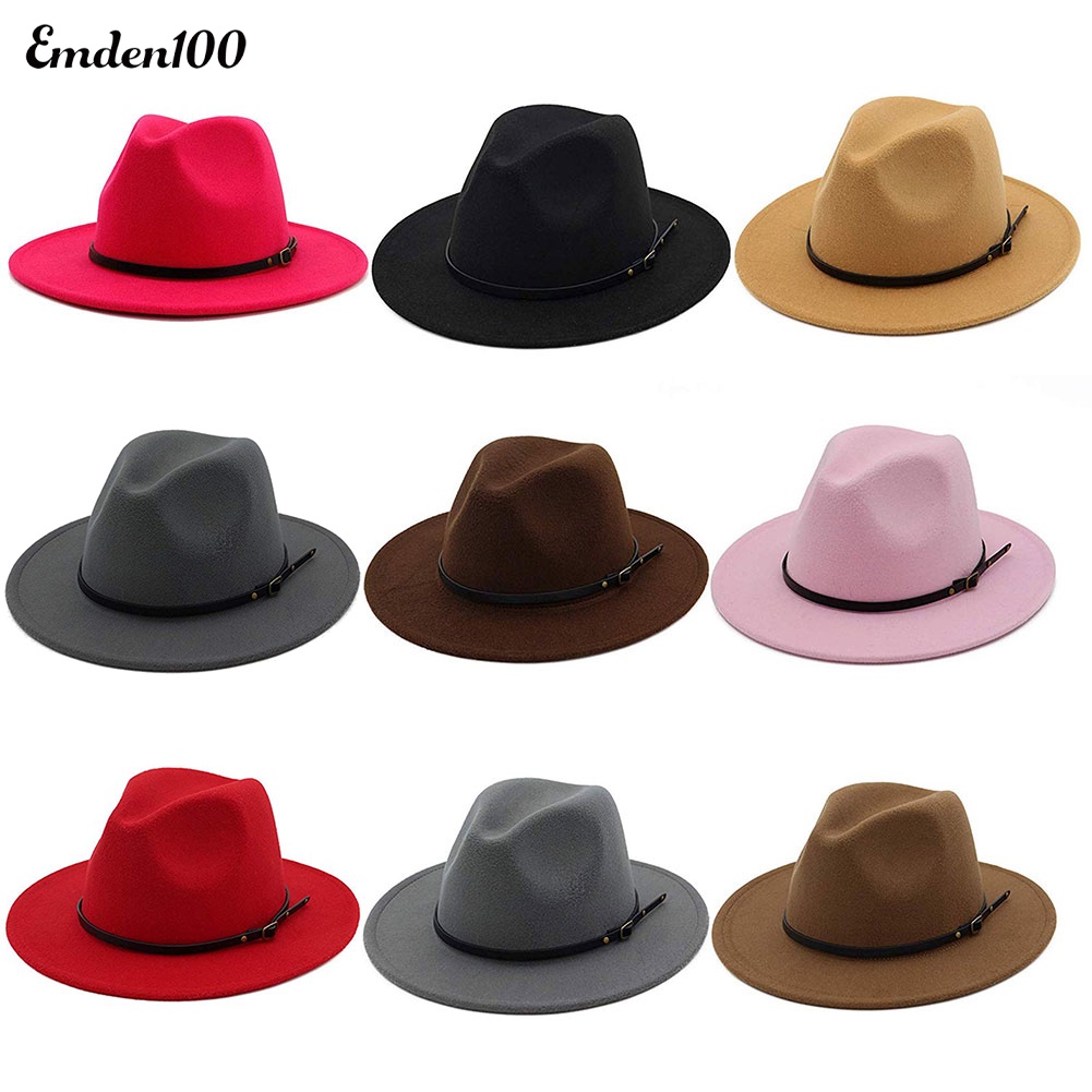 Nón Fedora Màu Sắc Thời Trang Đường Phố Cho Nữ