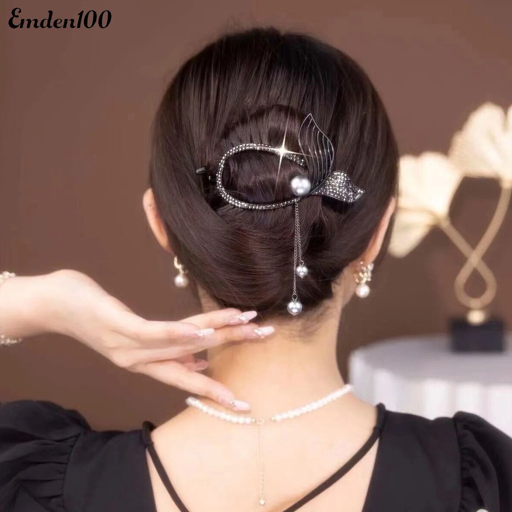 Kẹp Tóc Hình Đuôi Cá Đính Ngọc Trai Giả Thời Trang