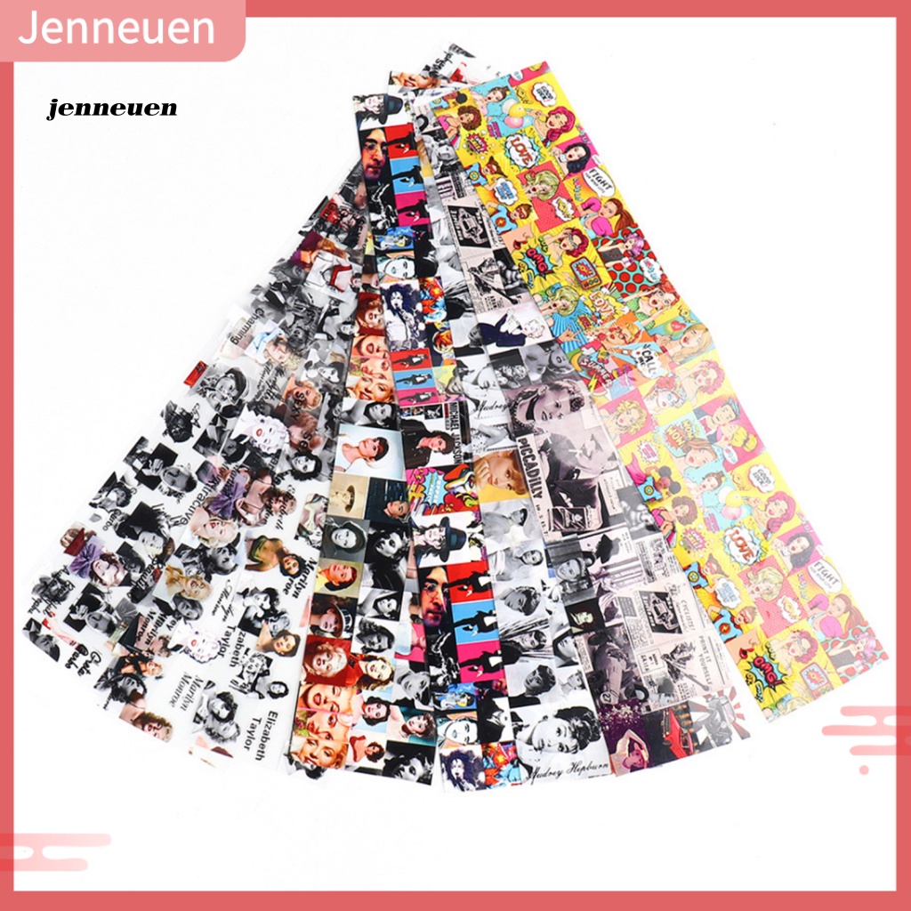 Set 10 Miếng Dán Trang Trí Móng Tay Nghệ Thuật Họa Tiết Bầu Trời Sao