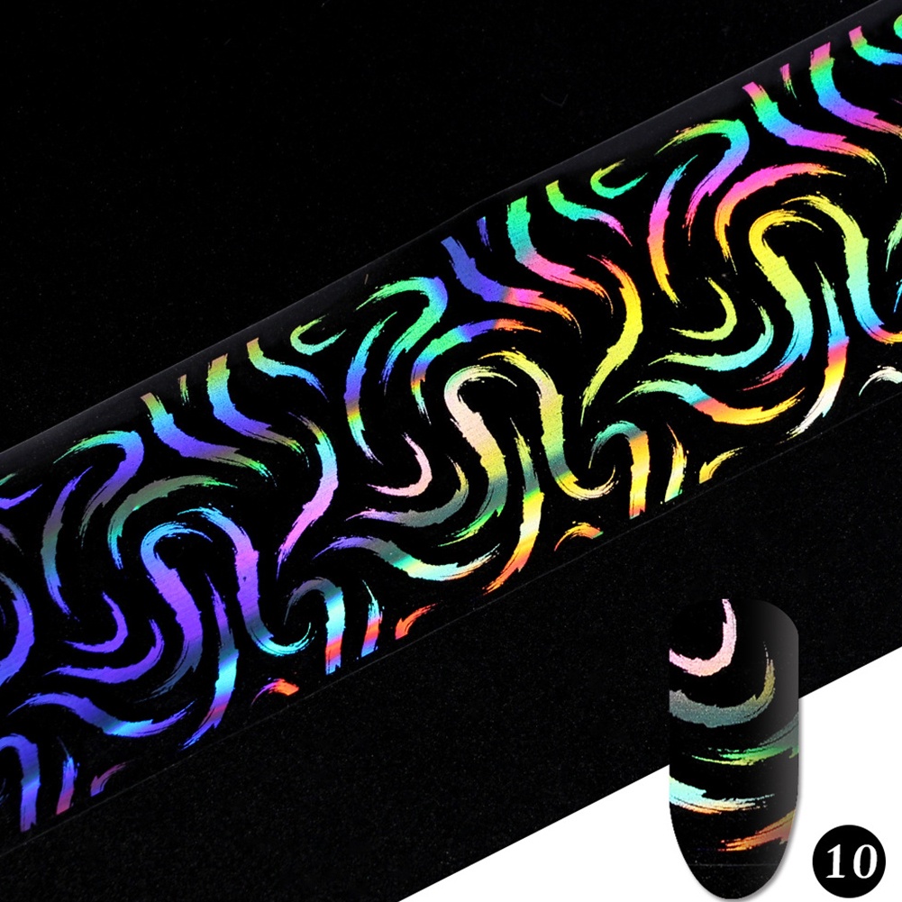 Set 10 Miếng Dán Móng Tay Nghệ Thuật Dạ Quang Nhiều Màu Sắc