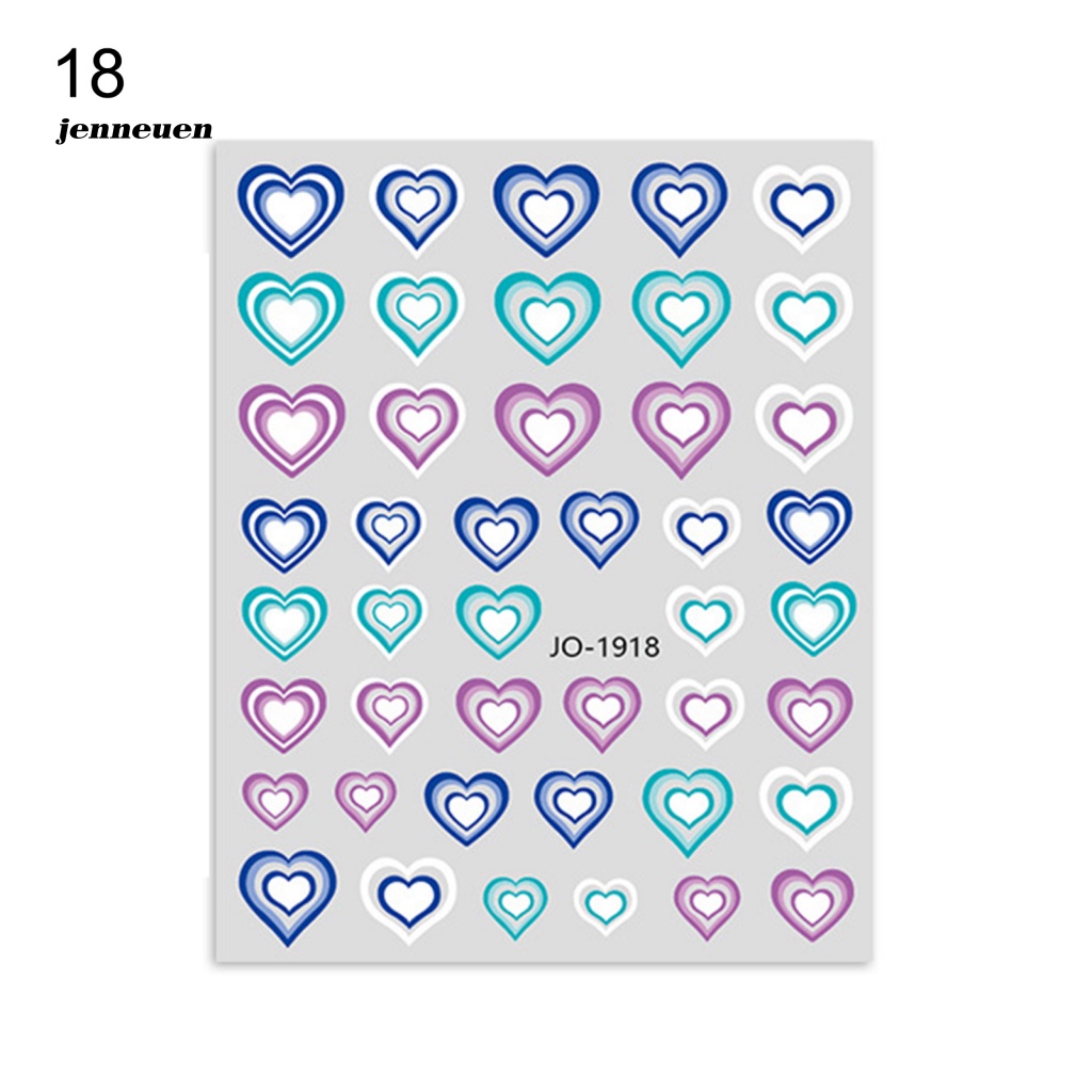 Miếng Dán Chuyển Màu Họa Tiết Trái Tim Trang Trí Móng Tay Nghệ Thuật Màu Sắc