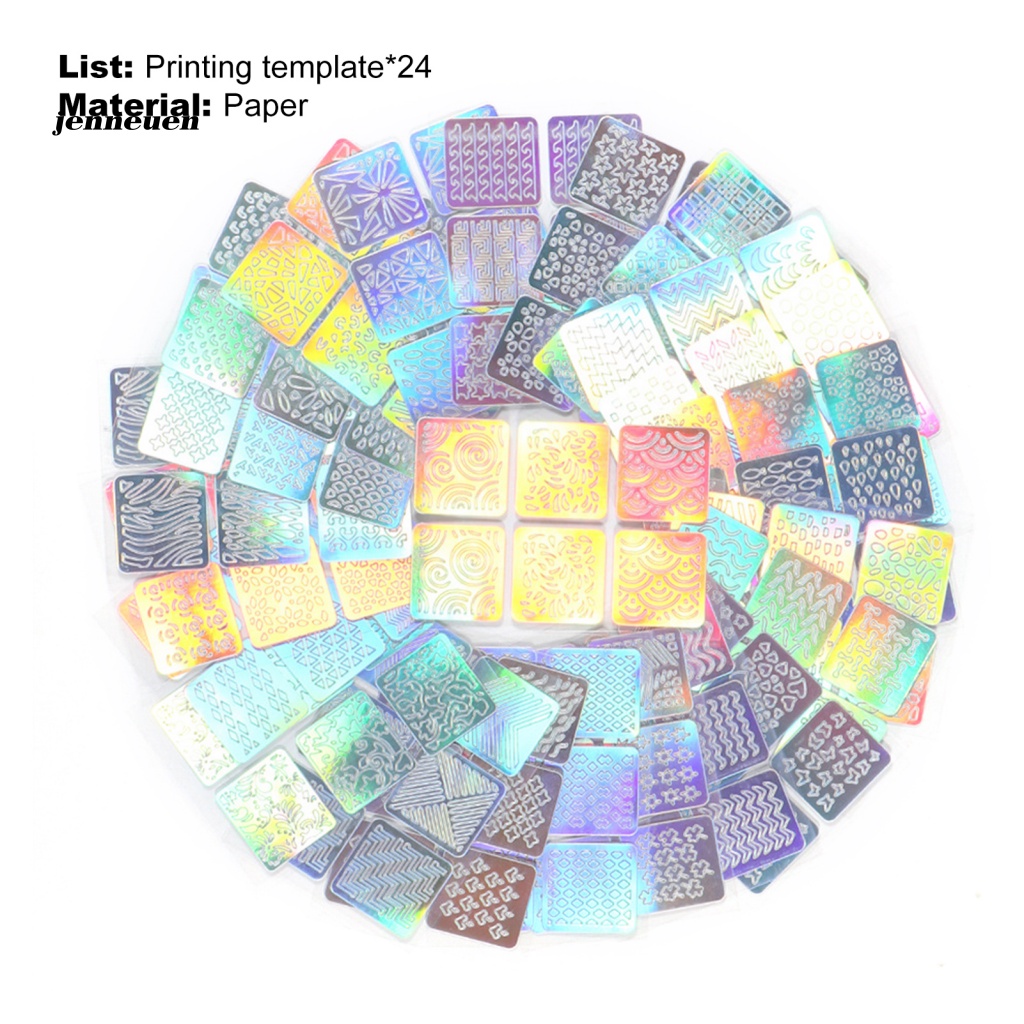 Set 24 Khuôn Trang Trí Móng Tay Nghệ Thuật Dễ Dàng Mang Theo