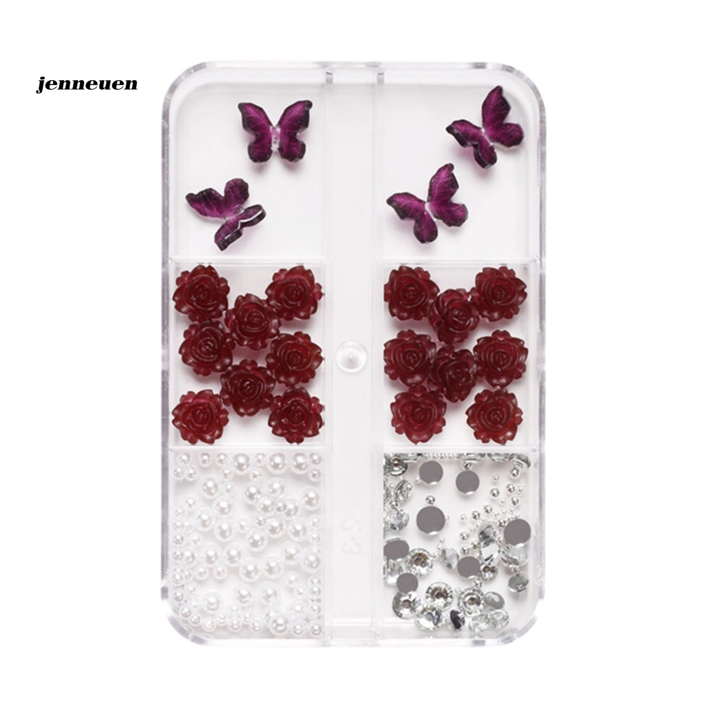 1 Hộp Hạt Ngọc Trai Giả Mini Đính Móng Tay 3D