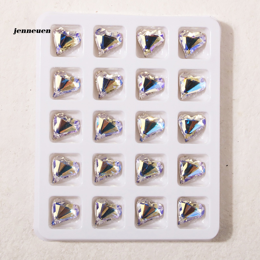 Set 20 Phụ Kiện Trang Trí Móng Tay Nghệ Thuật Hình Trái Tim 3D Xinh Xắn