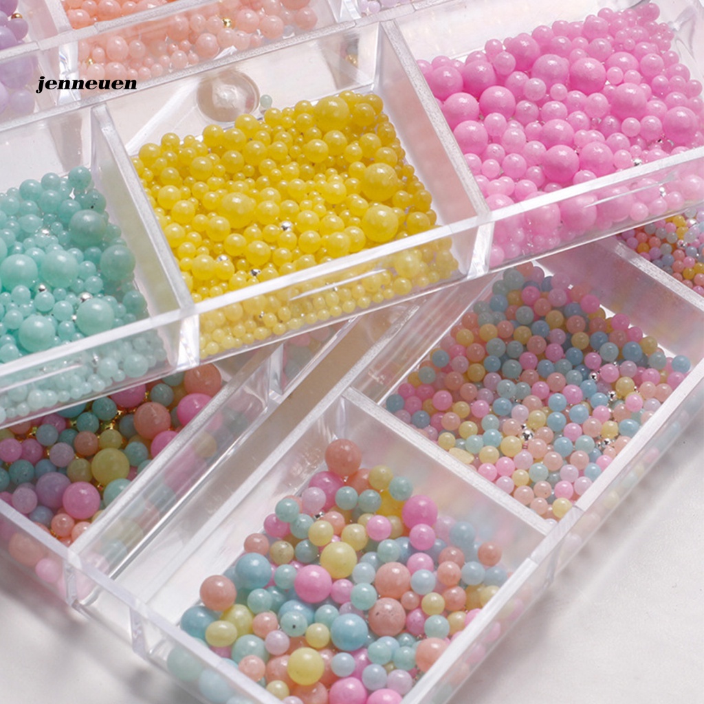 1 Hộp Hạt Cườm 3D Nhiều Màu Sắc Trang Trí Móng Tay Nghệ Thuật