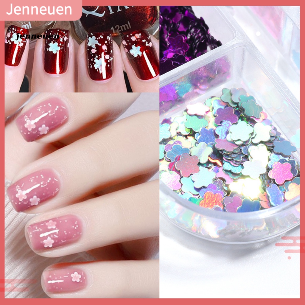 Hộp 6 Ngăn Đựng Hạt Kim Tuyến Trang Trí Móng Tay Siêu Mỏng