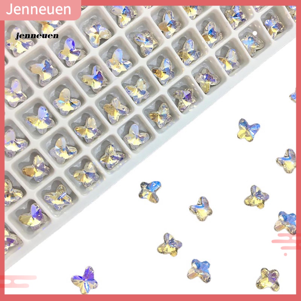 Bộ 50 Phụ Kiện Trang Trí Móng Tay Hình Bươm Bướm Xinh Xắn