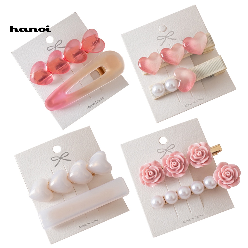 1 Cặp Kẹp Tóc Mái Trong Suốt Gọn Nhẹ Chống Trượt Hình Trái Tim Màu Gradient Dành Cho Nữ