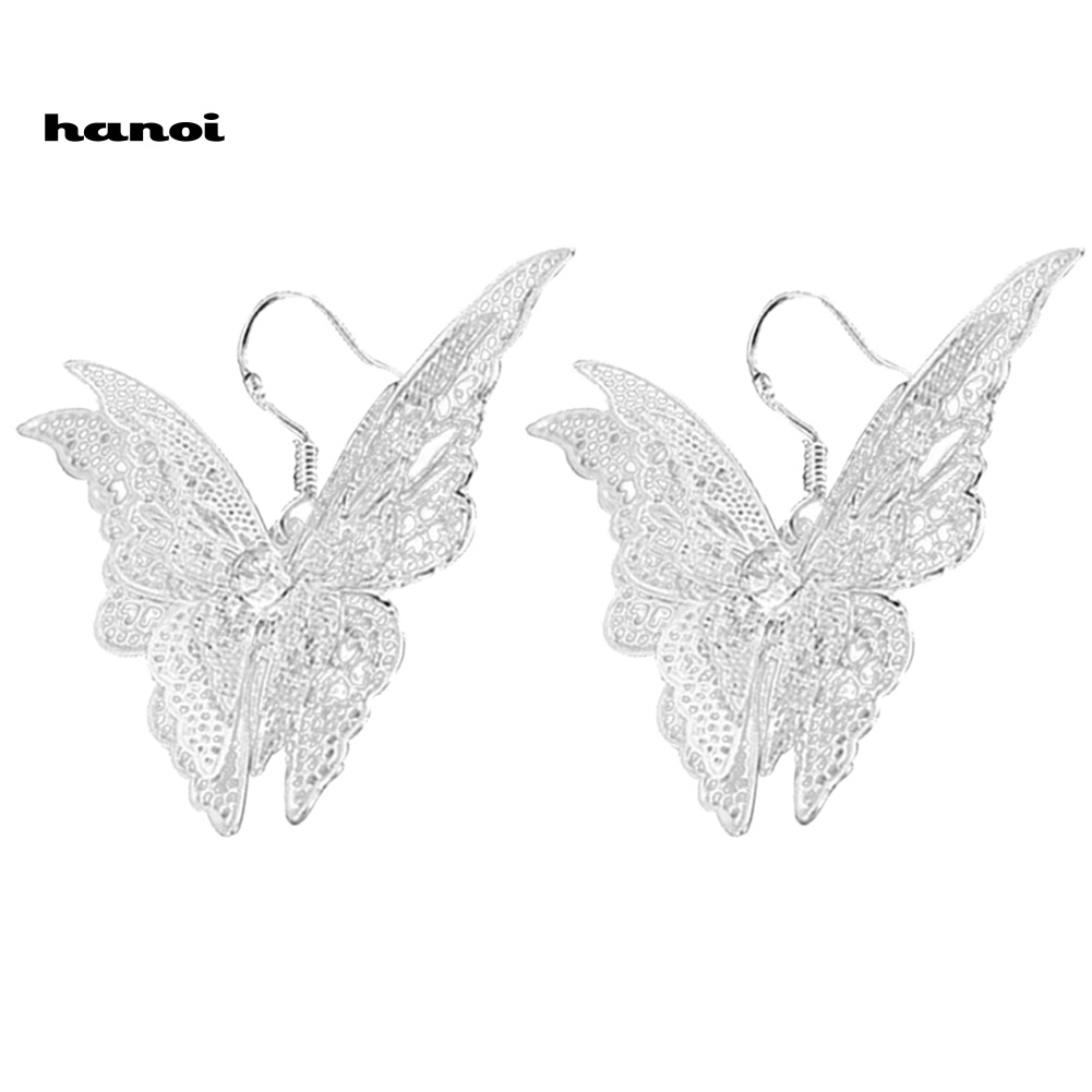 Khuyên Tai Hình Bướm Đính Đá Phong Cách Cổ Điển Thanh Lịch Dành Cho Nữ