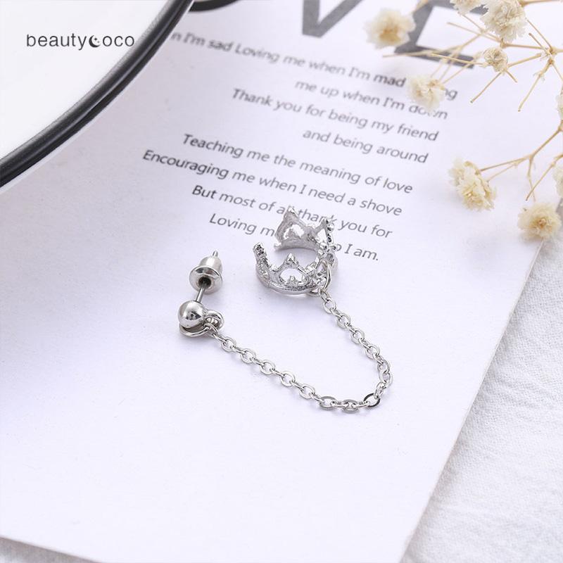 Beautycoco🍊Hoa Tai Hình Vương Miện Đính Đá Nhân Tạo Thời Trang