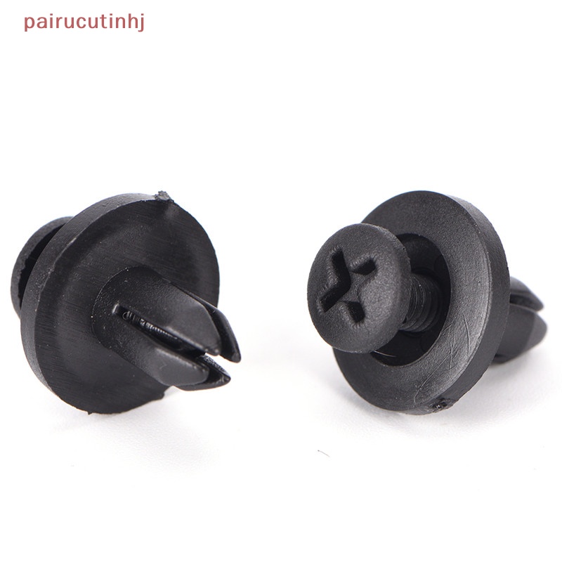 FENDER Set 50 Đinh Vít Nhựa 6Mm Màu Đen Chuyên Dụng Cho Xe Hơi