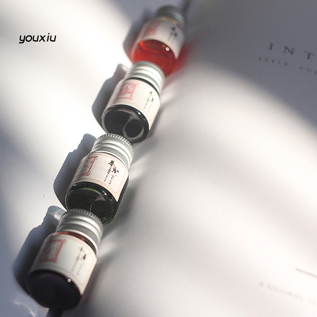 Xy * mực bút viết trơn 24 màu chai thủy tinh mực vẽ đầy màu sắc để viết