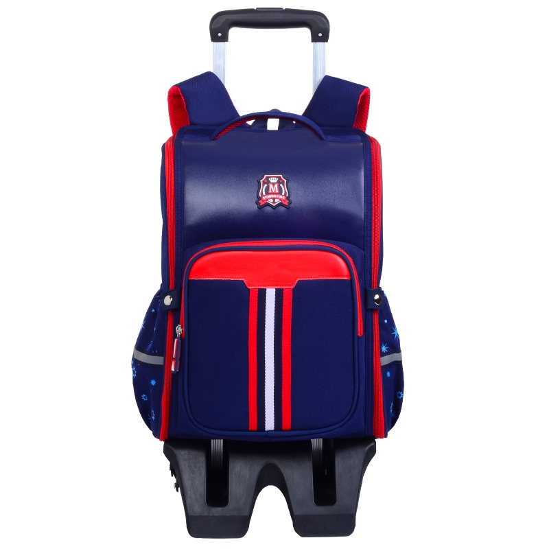 SUPER KIDS Ba Lô Đi Học Có Bánh Xe Kéo Chống Thấm Nước Dành Cho Bé Lớp 1 / 2 / 3 / 5 / 6 Ốp