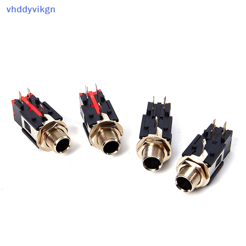 Set 2 Đầu Nối Jack Cắm Âm Thanh 6.35mm 1 / 4 2Pin Chuyên Dụng