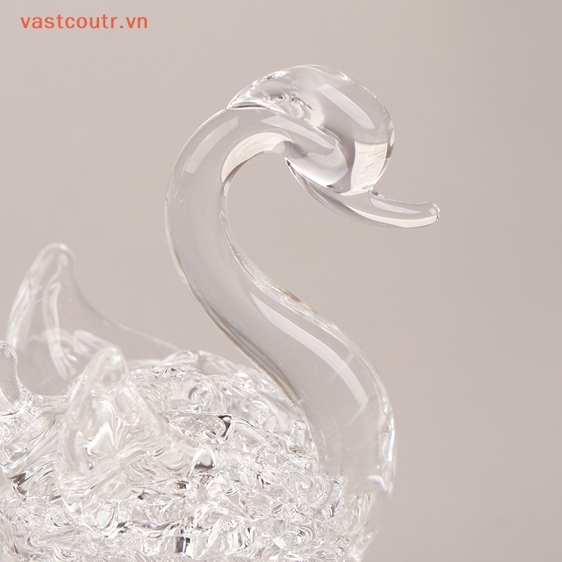 1 Bức Tượng Thiên Nga Bằng Thủy Tinh Pha Lê Để Bàn Trang Trí Nội Thất