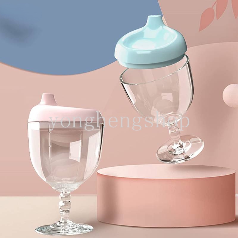 Bình Nước Thủy Tinh 150ml Chống Rò Rỉ Hình Ly Rượu Vang Sáng Tạo Thích Hợp Làm Quà Tặng Cho Bé