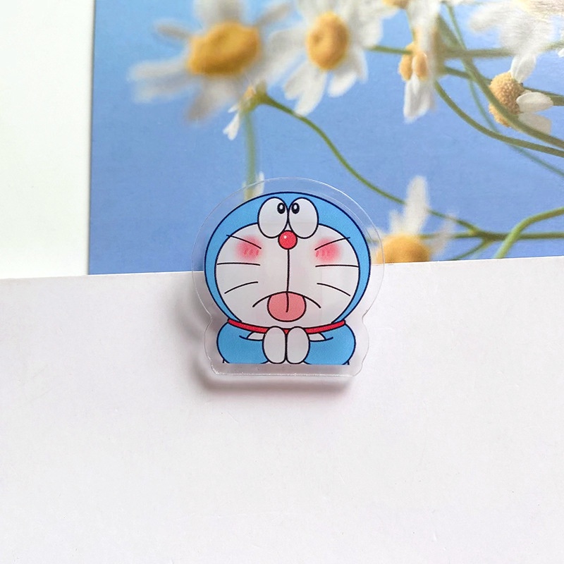 Kẹp Giấy Ghi Chú Bằng Acrylic Hai Mặt Hình Doraemon Đầu To