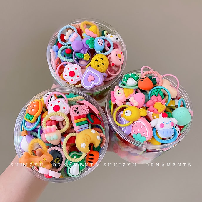 Dây Buộc Tóc Cao Su Co Giãn Phong Cách Hàn Quốc Dễ Thương Cho Bé Gái