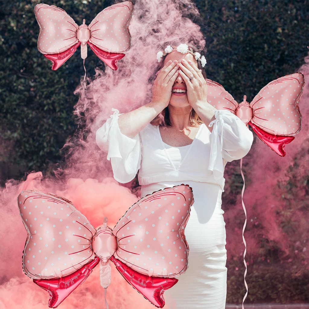 Set 5 Bong Bóng Lá Nhôm Hình Nơ 33 inch Trang Trí Tiệc Sinh Nhật Đám Cưới