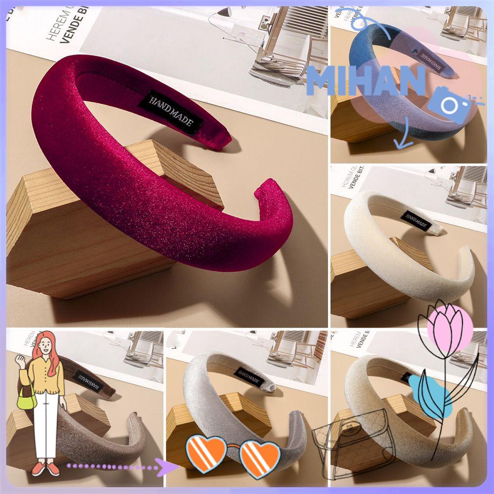 MIHAN1 Thick Hair Band Fashion Autumn Winter Hairband Women Headband Hair Accessories Velvet Bezel Vintage Solid Soft Sponge Headwear/Multicolor