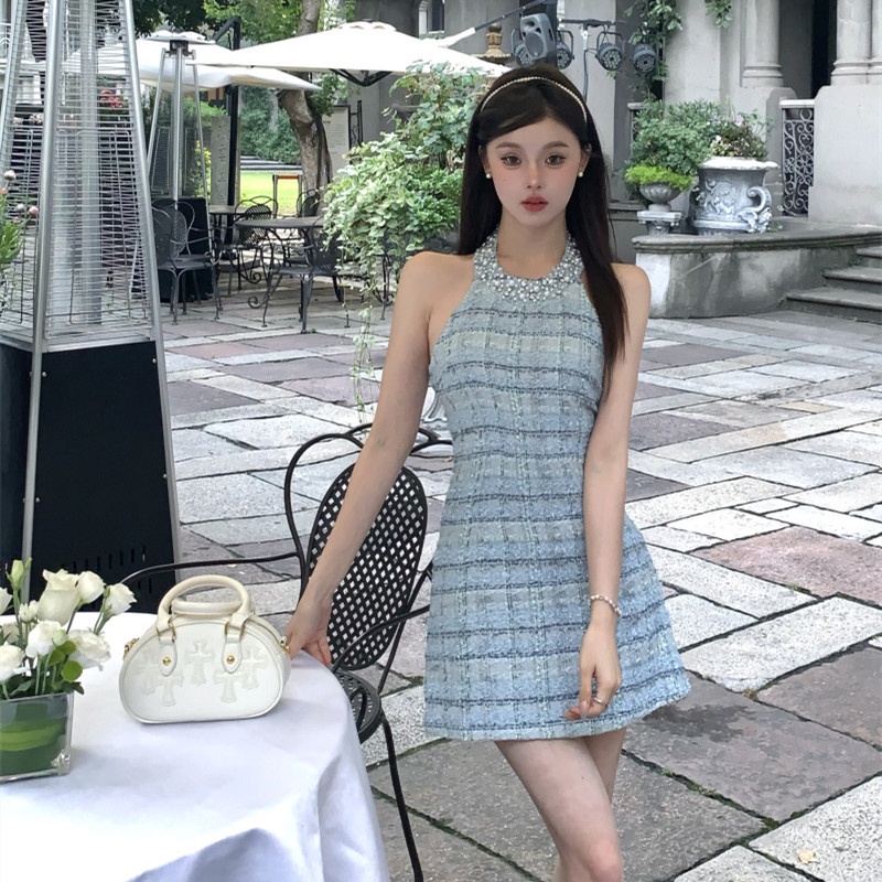 Đầm Mini Cổ Yếm Dáng Ôm Thời Trang Mùa Hè Quyến Rũ Cho Nữ