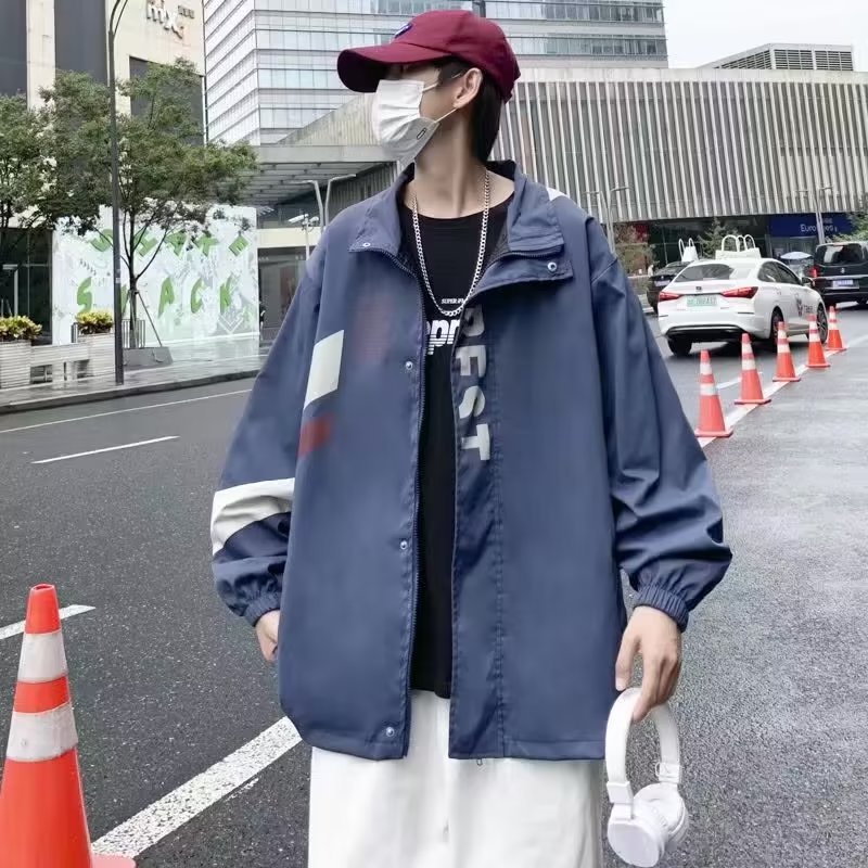 Áo khoác kaki nam thời trang hàn quốc cotton áo khoác dây kéo  loose simple retro unisex jacket bigsize thể thao dây kéo áo khoác 2 lớp